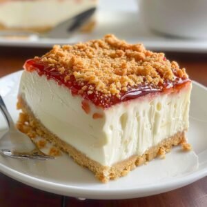 No Bake Classic Woolworth Cheesecake on a modern marble countertop, showcasing its fluffy lemon filling with graham cracker crust and zest.