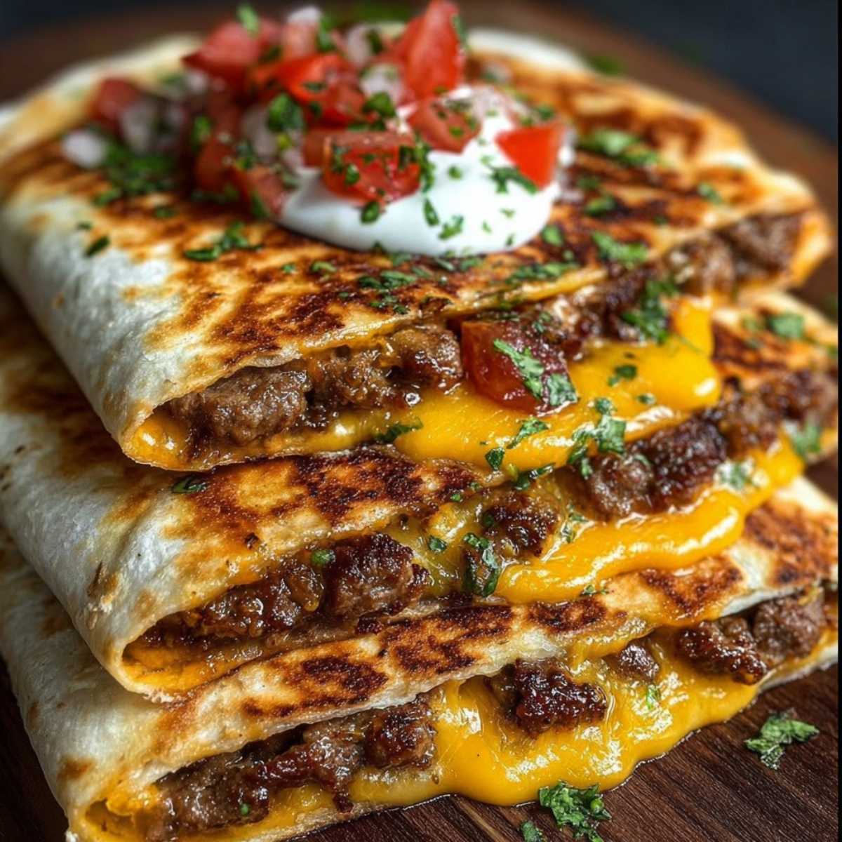 Easy Smashburger Quesadillas