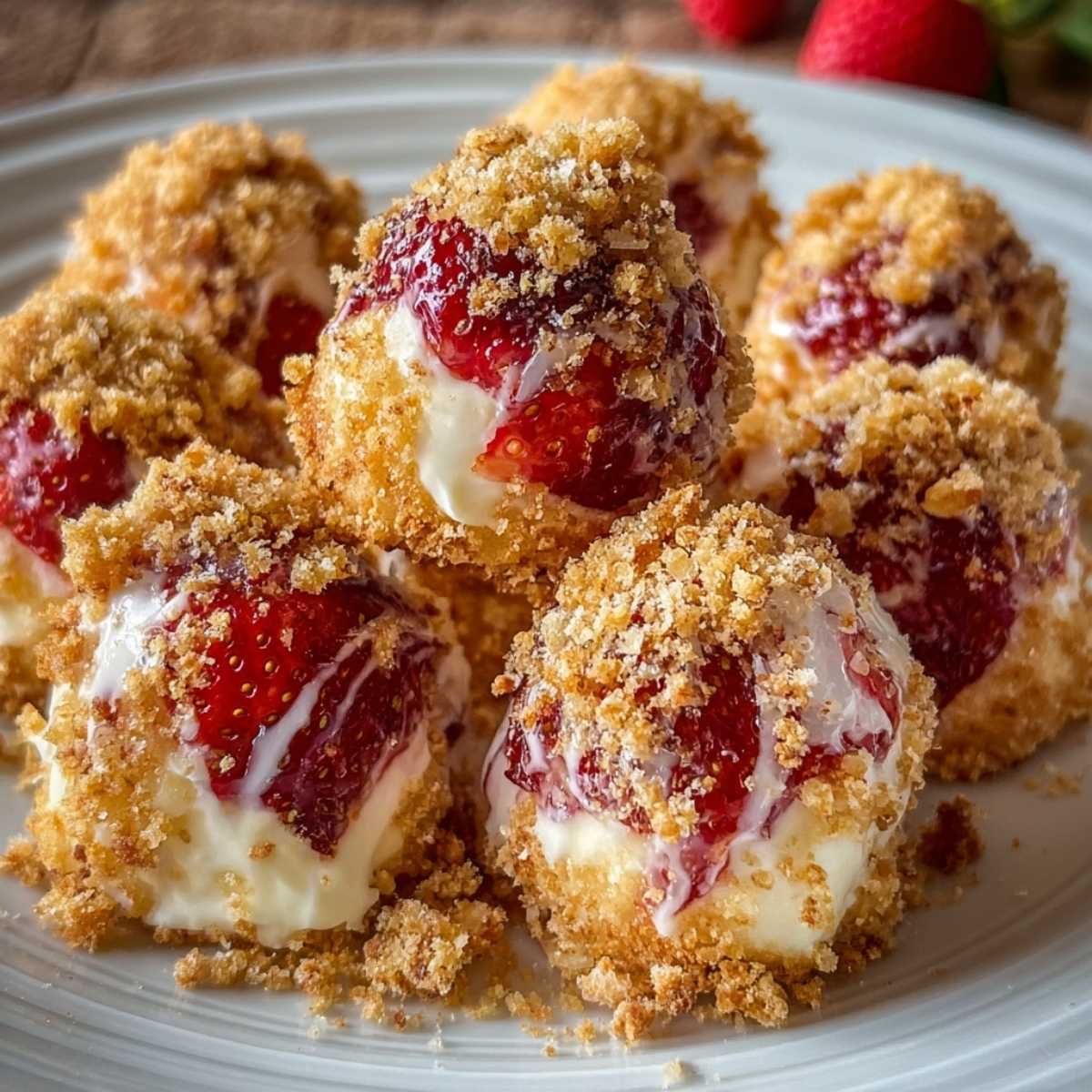 Easy Strawberry Cheesecake Crunch Bites
