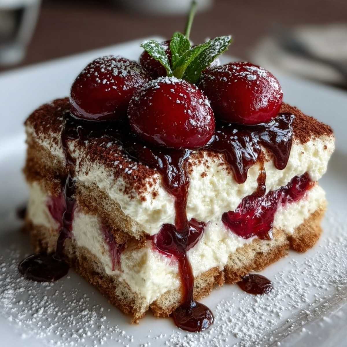 Easy Cherry Amaretto Tiramisu