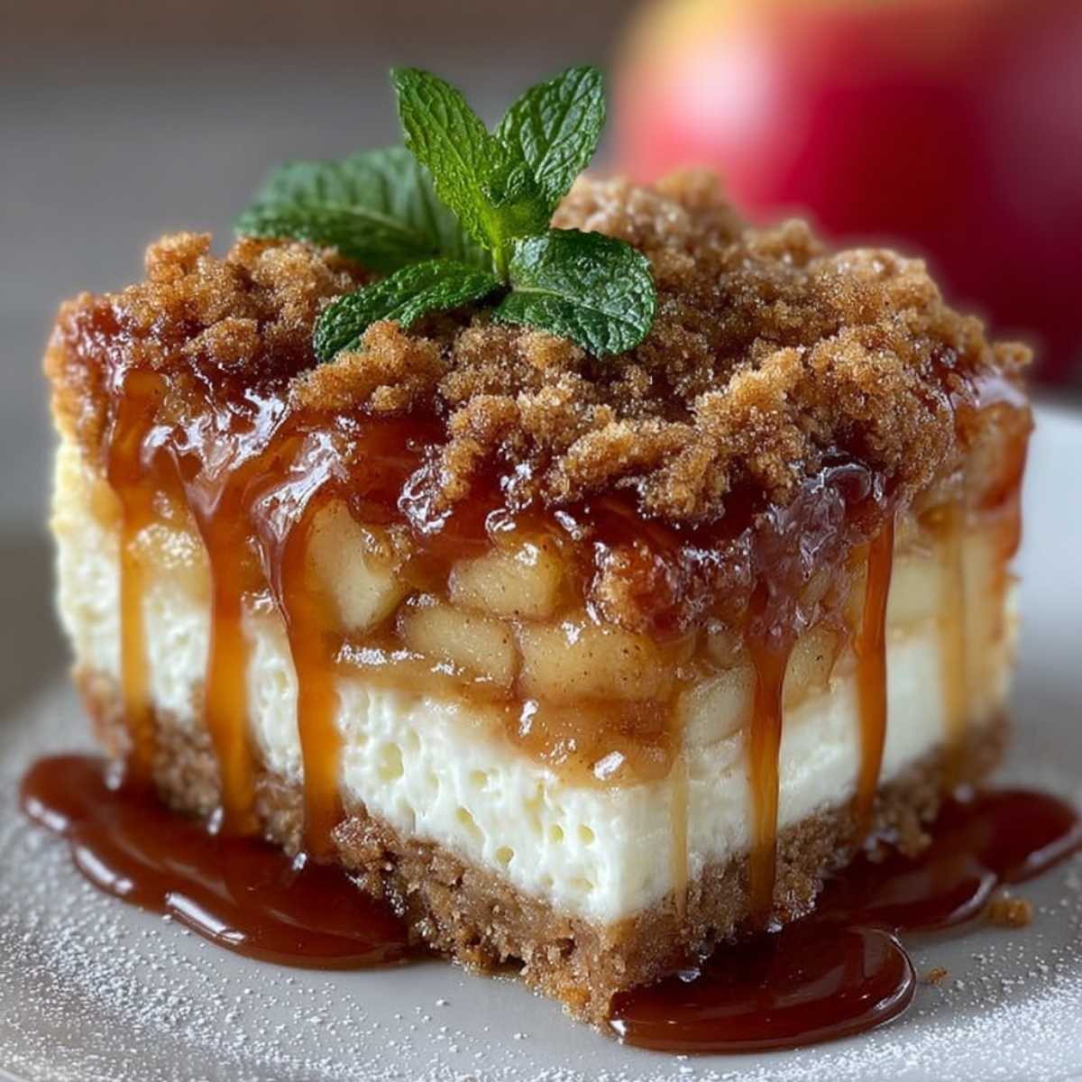 Easy Salted Caramel Apple Pie Cheesecake