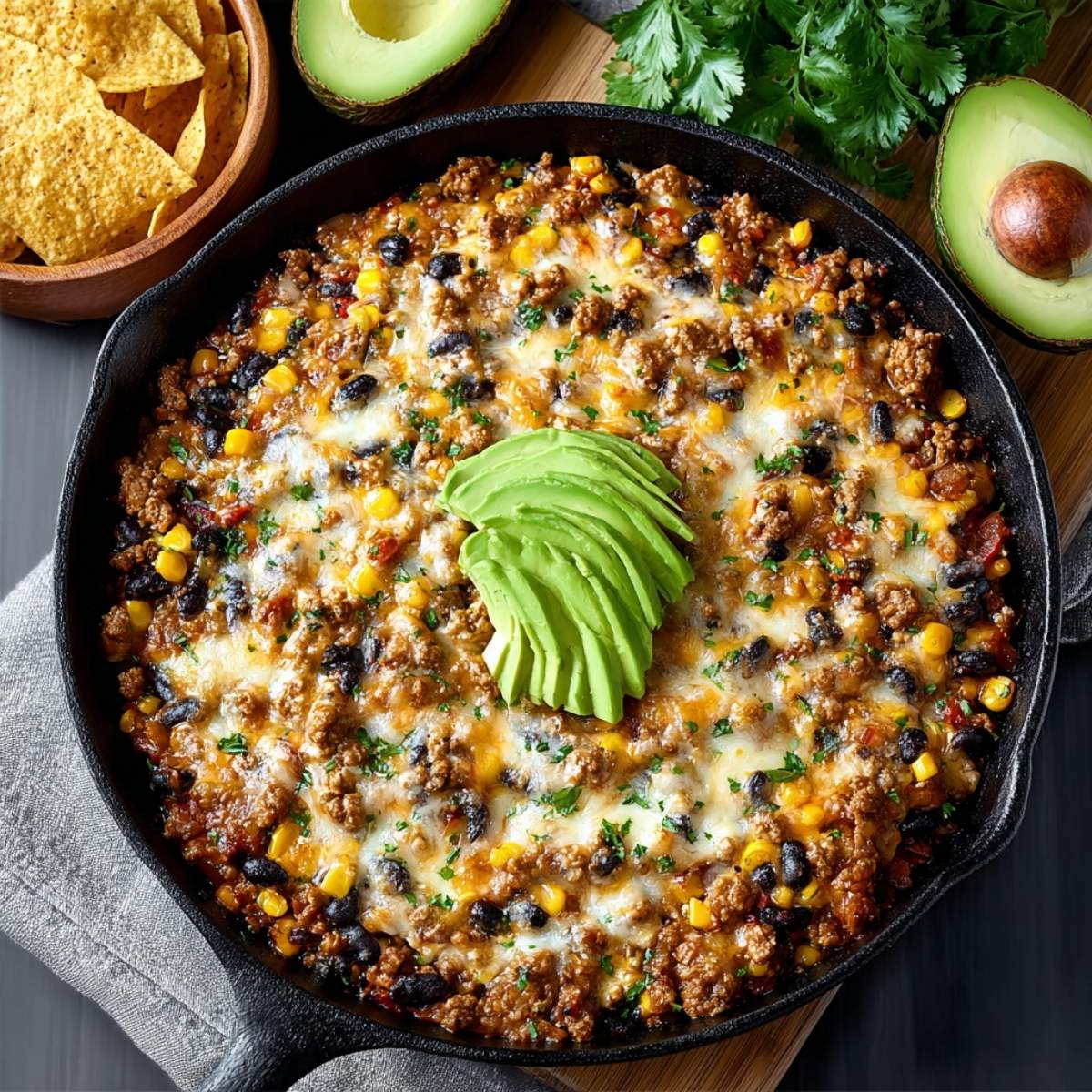 Easy Cheesy Taco Rice Skillet
