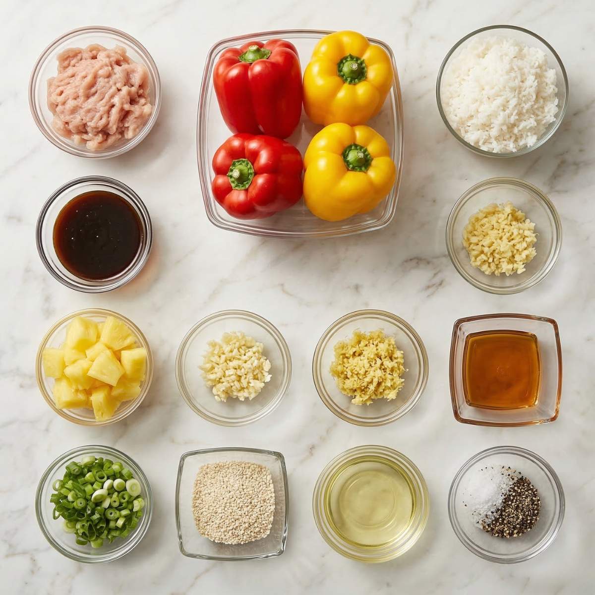 teriyaki pineapple chicken and rice stuffed peppers ingredients